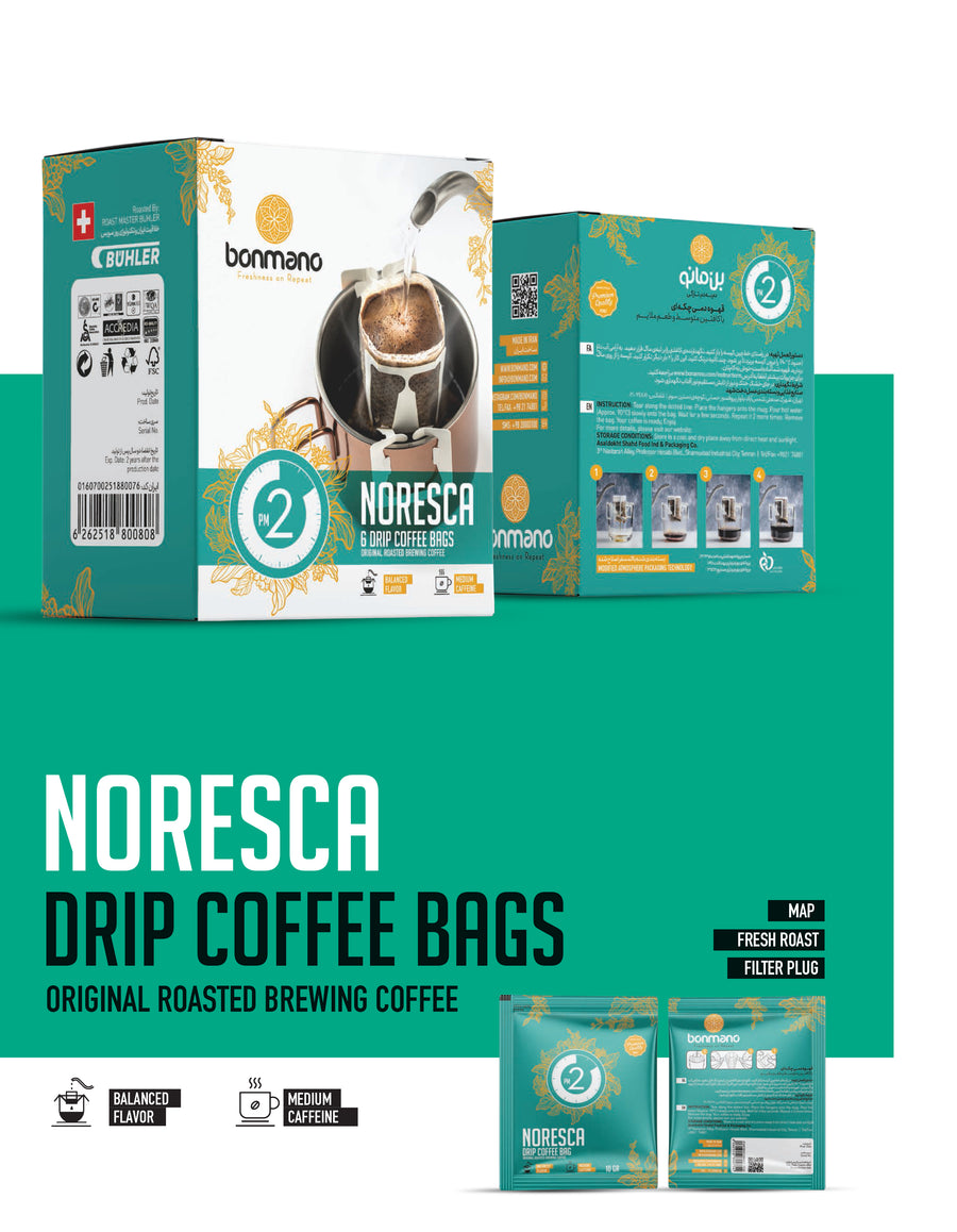 2PM Noresca Drip Coffee Bags- 6 Servings Per Box