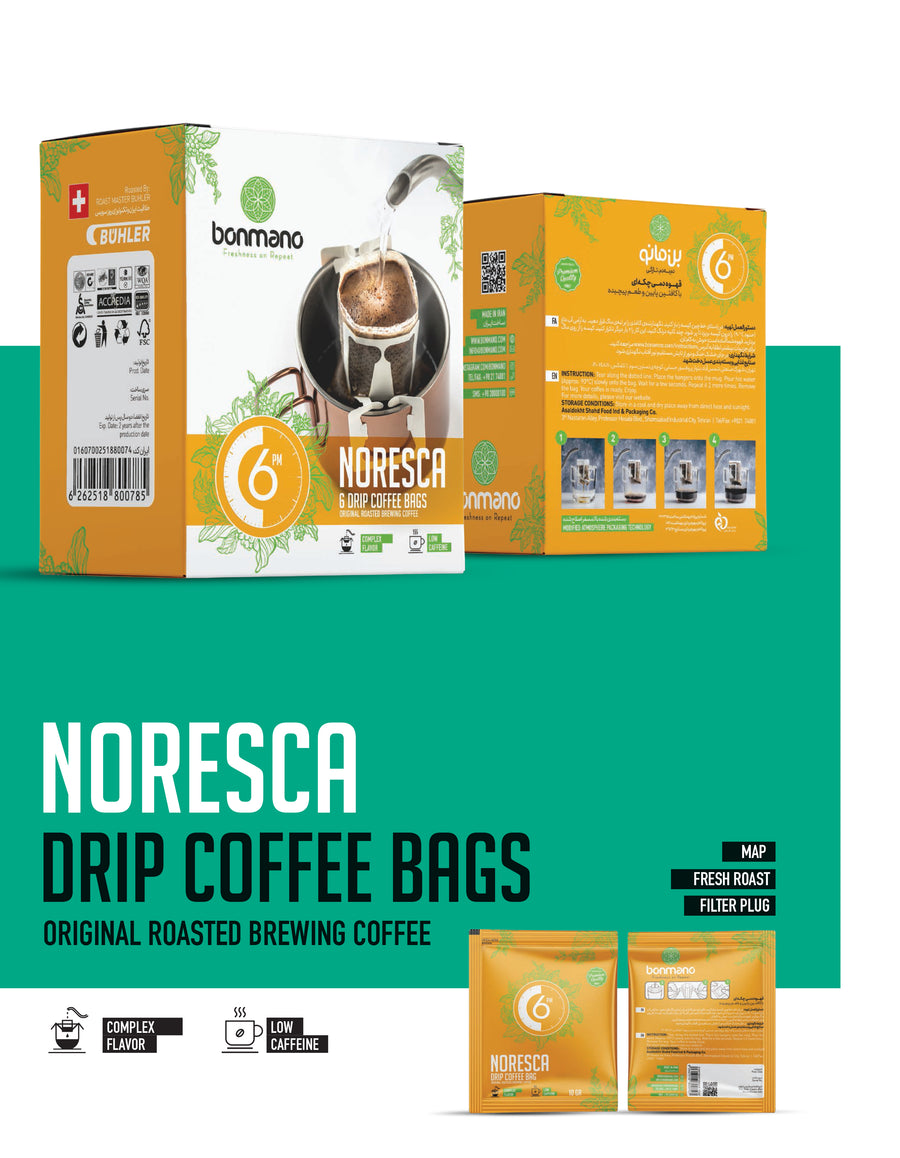 6PM Noresca Drip Coffee Bag 6 Servings Per Box LEA Trading